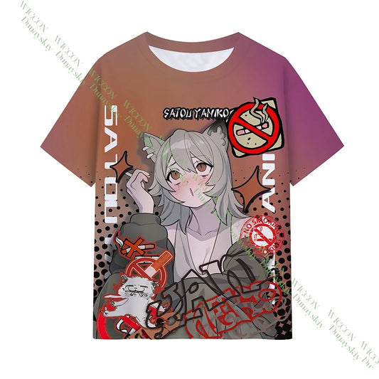 Chainsmoker Cat Yaniko Satou Lazy Days T-Shirt